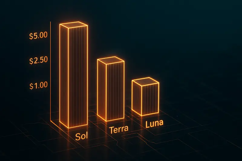grouped bar chart titled “GPT-5.6 input price per 1 million tokens: standard versus cached reads”; x-axis has Sol, Terra, Luna; y-axis is US dollars; series one is “Standard input” with values $5.00