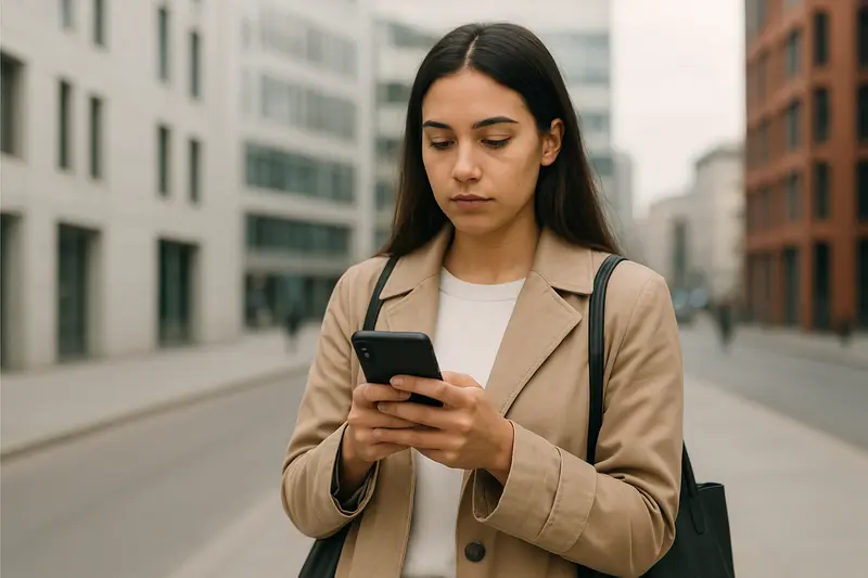 Woman with smartphone, Moscow