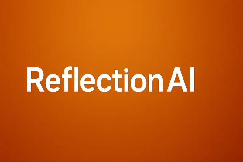 White “Reflection AI” text centered on an orange background.