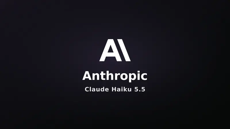 A black screen displays the white Anthropic logo above the text “Anthropic” and “Claude Haiku 5.5.
