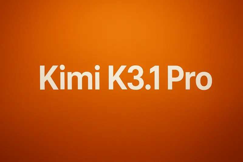 White text reading “Kimi K3.1 Pro” appears centered on an orange background.