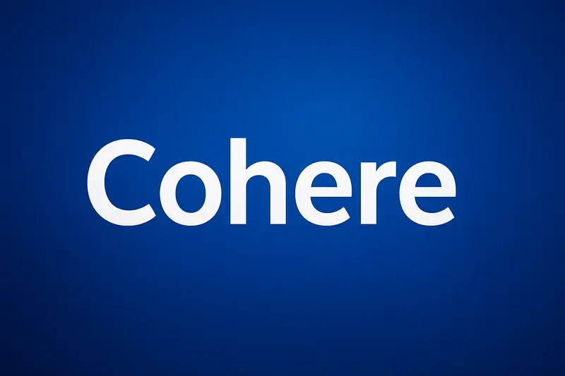 The word “Cohere” appears in large white letters on a blue background.